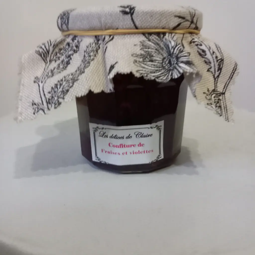 Confiture de fraises à la violette 350g - Les délices de Claire