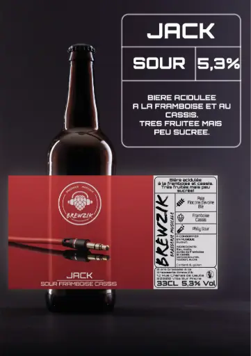 Bière Jack saveur framboise / cassis 33cl - Brewzik
